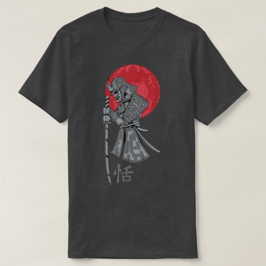 サムライカッコいい日本のレター戦士ギフトT Tシャツ (デザイン正面)