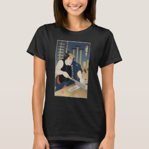 サムライカーペンター4木工職人の浮世絵日本の Tシャツ
