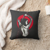 サムライガールイラストレーションTシャツ クッション (ブランケット)