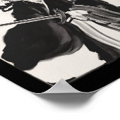 サムライキャットウォリアインクアートおもしろい日本のスタイル ポスター (角)