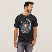 サムライキャットウォリアーフルムーンアート Tシャツ (正面フル)