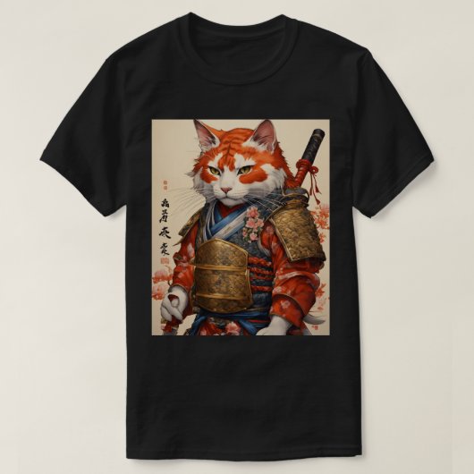 サムライキャットコイ鎧Tシャツデザイン Tシャツ (デザイン正面)