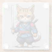 サムライキャットピクセルアート ガラスコースター (裏面)