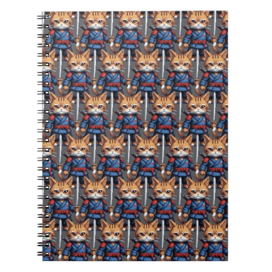 サムライキャットピクセルアート ノートブック (正面)