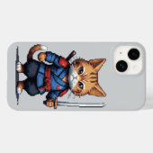 サムライキャットピクセルアート Case-Mate iPhoneケース (裏面 (横))