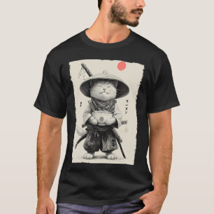 サムライキャットラーメン 美しい日本の浮世絵 アニメ Tシャツ