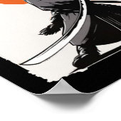 サムライキャットヴィンテージ浮世絵武おもしろい士キャットマン ポスター (角)