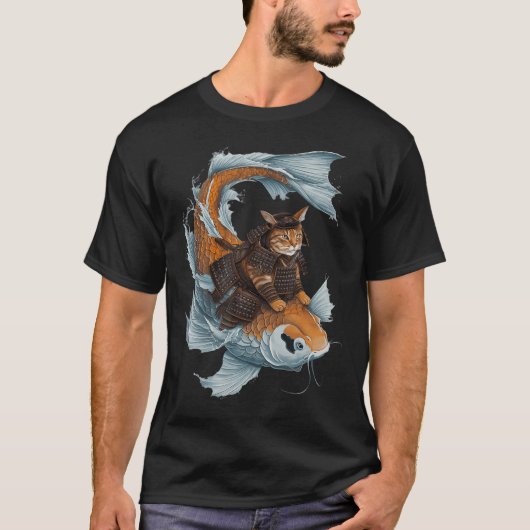 サムライキャット忍者の美意識 日本刀 東京 Tシャツ (正面)