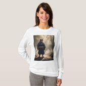 サムライキャット日本の- Annovative Feline Warrior Tシャツ (正面フル)