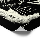 サムライキャット浮世絵武芸グラフィック墨絵猫 ポスター (角)