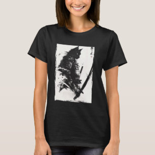 サムライキャット ヴィンテージ 和柄Tシャツ レトロ 浮世絵 アート Tシャツ