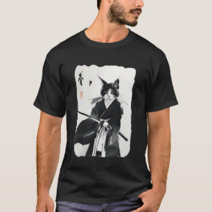 サムライキャット ヴィンテージ 日本の浮世絵 戦士 アート ギフト Tシャツ