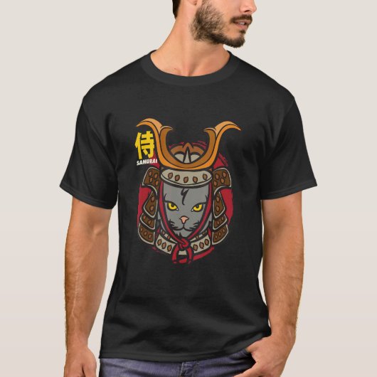 サムライキャット 日本の仔猫 戦士 1 Tシャツ (正面)
