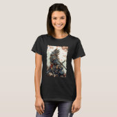 サムライキャット - 日本の戦士カタナパワー1 Tシャツ (正面フル)