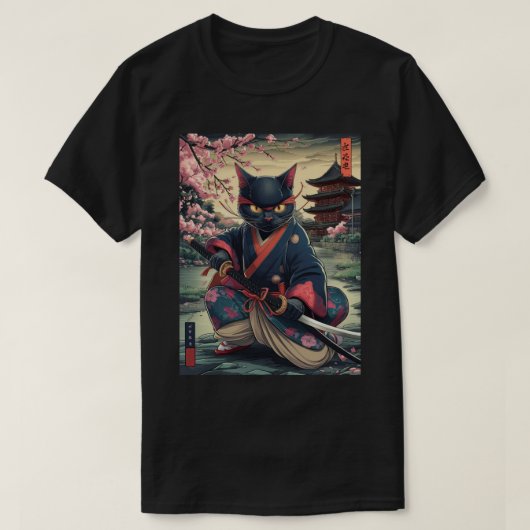 サムライキャット Tシャツ (デザイン正面)