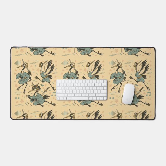 サムライクレーン ヘッドホン付き デスクマット (キーボード&マウス)