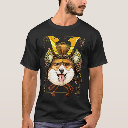 サムライコーギー犬武士サムライコーギー Tシャツ (正面)