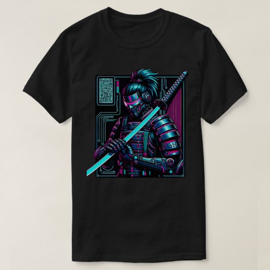 サムライサイバーパンク Tシャツ (デザイン正面)