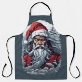 サムライサンタウォリアーのクリスマスアートギフト エプロン (正面)