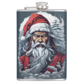 サムライサンタウォリアーのクリスマスアートギフト フラスク (正面)