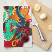 サムライシェフドラゴンデザイン キッチンタオル (四つ折り)