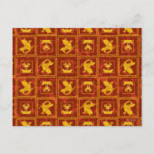 サムライジャッキ&アクゴールデンシルエットタイル模様 ポストカード (正面)