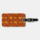 サムライジャッキ&アクゴールデンシルエットタイル模様 ラゲッジタグ (正面横)