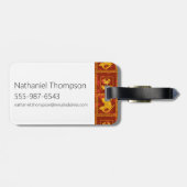 サムライジャッキ&アクゴールデンシルエットタイル模様 ラゲッジタグ (裏面横)