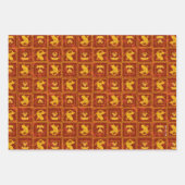 サムライジャッキ&アクゴールデンシルエットタイル模様 ラッピングペーパーシート (正面2)