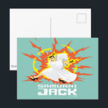 サムライジャックエナジグラフィック ポストカード<br><div class="desc">サムライ・ジャックのキャラクターグラフィックをチェックスケッチ彼の剣、エネルギーに囲まれて！</div>