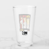 サムライジャックキャラクター3パネル未来的フレーム タンブラーグラス (裏面)