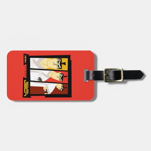 サムライジャックキャラクター3パネル未来的フレーム ラゲッジタグ (正面横)