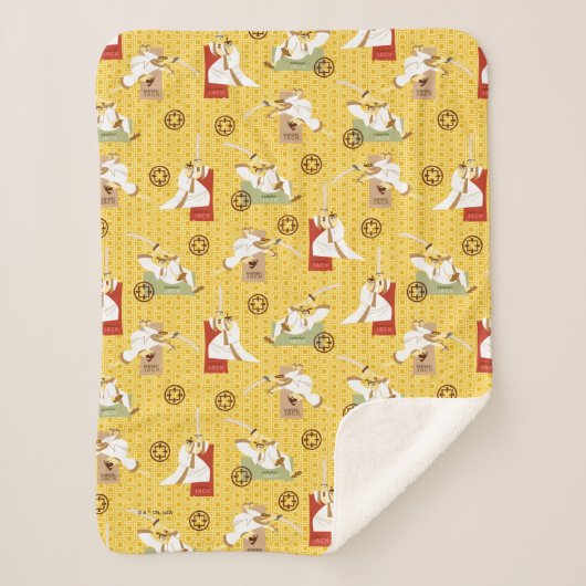 サムライジャックソードキャラクター絵柄ポーズ シェルパブランケット (正面)