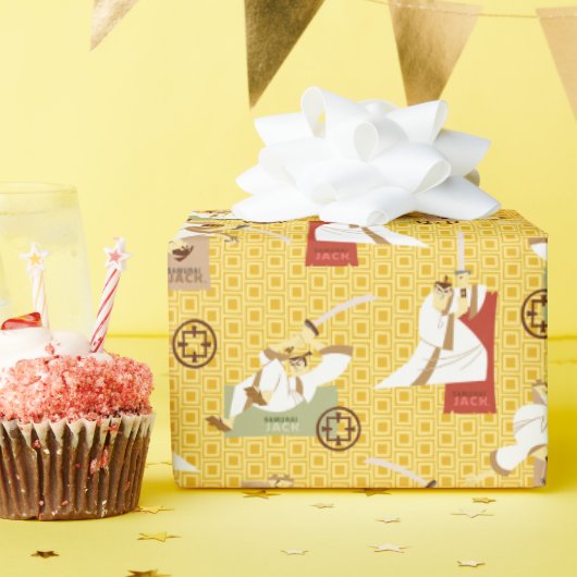 サムライジャックソードキャラクター絵柄ポーズ ラッピングペーパー (誕生日パーティー)