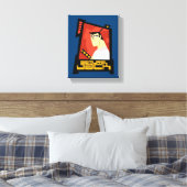 サムライジャック笑顔の未来的なフレームグラフィック キャンバスプリント (インサイチュ (寝室))