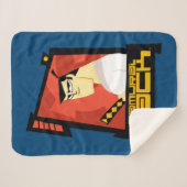 サムライジャック笑顔の未来的なフレームグラフィック シェルパブランケット (正面(横))
