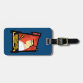 サムライジャック笑顔の未来的なフレームグラフィック ラゲッジタグ (正面横)