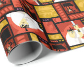 サムライジャック&アクキャラクターアートパネルパターン ラッピングペーパー (ロールコーナー)