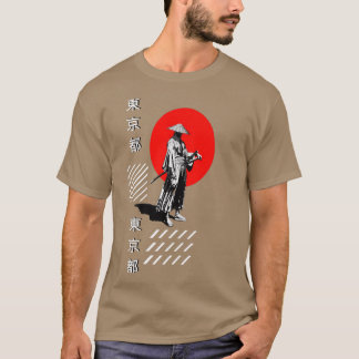 サムライスタイル日本の浪人戦士ストリートウェア Tシャツ