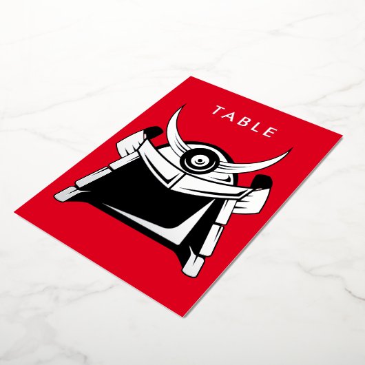 サムライテーブル番号 箔招待状 (回転した状態)