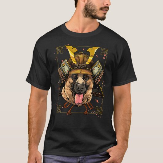 サムライドイツ羊飼い犬侍 Tシャツ (正面)