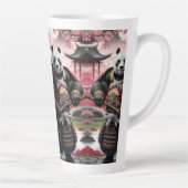 サムライパンダ伝統的の中国の風景 カフェラテマグ (右)