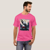 サムライパンダ日本のウォリアーヴィンテージ Tシャツ (正面フル)