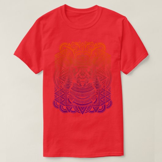 サムライマスク部族刺青デザイン Tシャツ (デザイン正面)