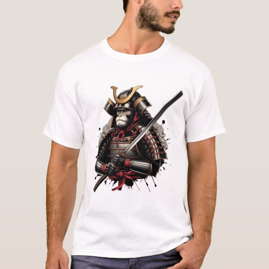 『サムライモンキー – 名誉の戦士』 Tシャツ (正面)