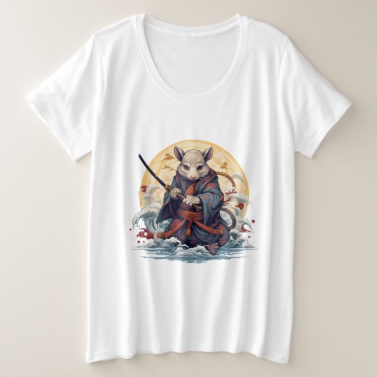 サムライラット 女性用Tシャツ プラスサイズTシャツ (デザイン正面)