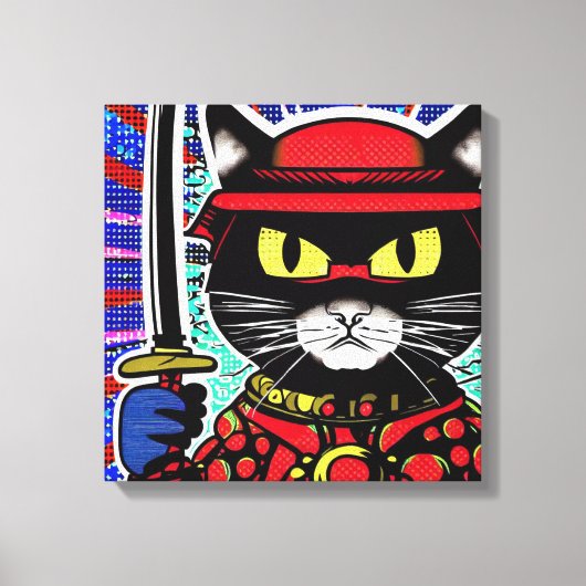 サムライ子猫#1 キャンバスプリント (正面)