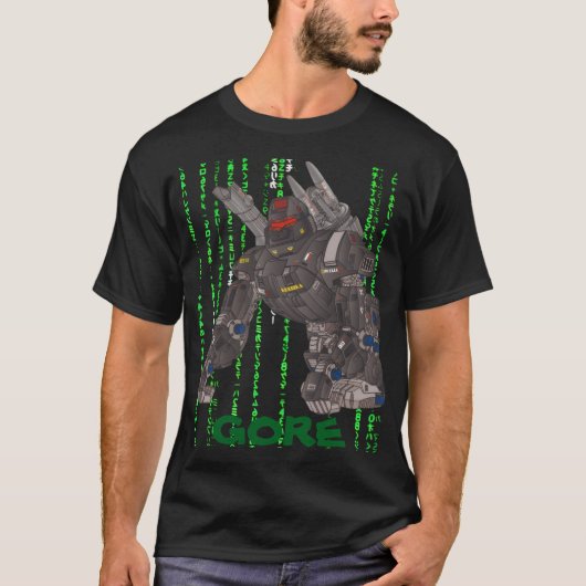 サムライ封建戦争によるGORE GREEN LOGO MATRIX BLACK Tシャツ (正面)