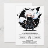 サムライ忍者武術アーツ誕生日 招待状 (正面/裏面)