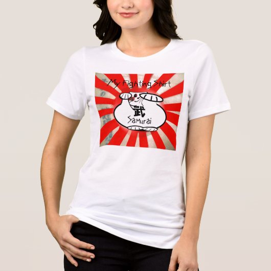 サムライ招き猫ファイティングシャツ トライブレンドＴシャツ (正面)